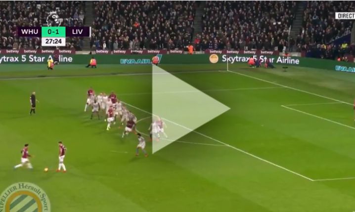 Ten rzut wolny WHU totalnie zaskoczył Liverpool! 1-1 [VIDEO]